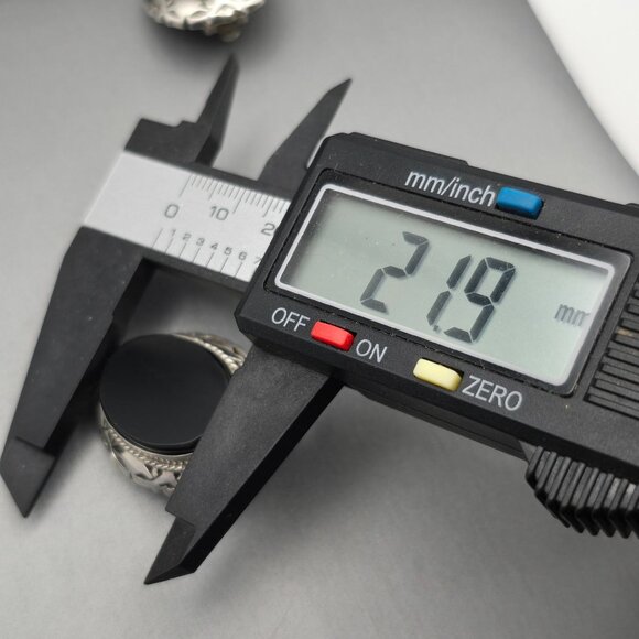 VTG Taxco Sterling Silver & Black Onyx Filigree Clip-On Earrings 1.25" TS-14 - Picture 9 of 12